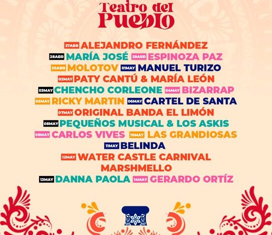 Llegó la Feria de Puebla y aquí está el cartel de artistas en el Teatro del Pueblo