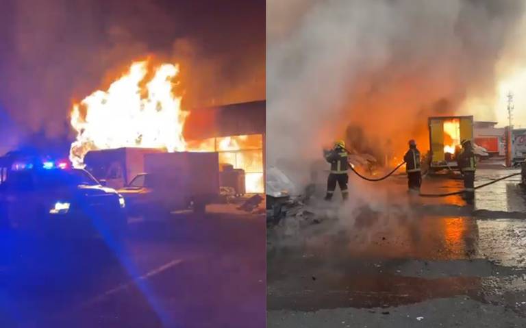 Incendio arrasa con 25 vehículos y parte de la estructura de una bodega en Los Cerritos