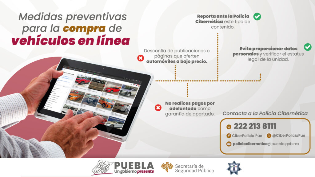 La población puede solicitar al 9-1-1 apoyo de la Policía Estatal, en caso de estar interesada en adquirir un vehículo ofertado en redes sociales.