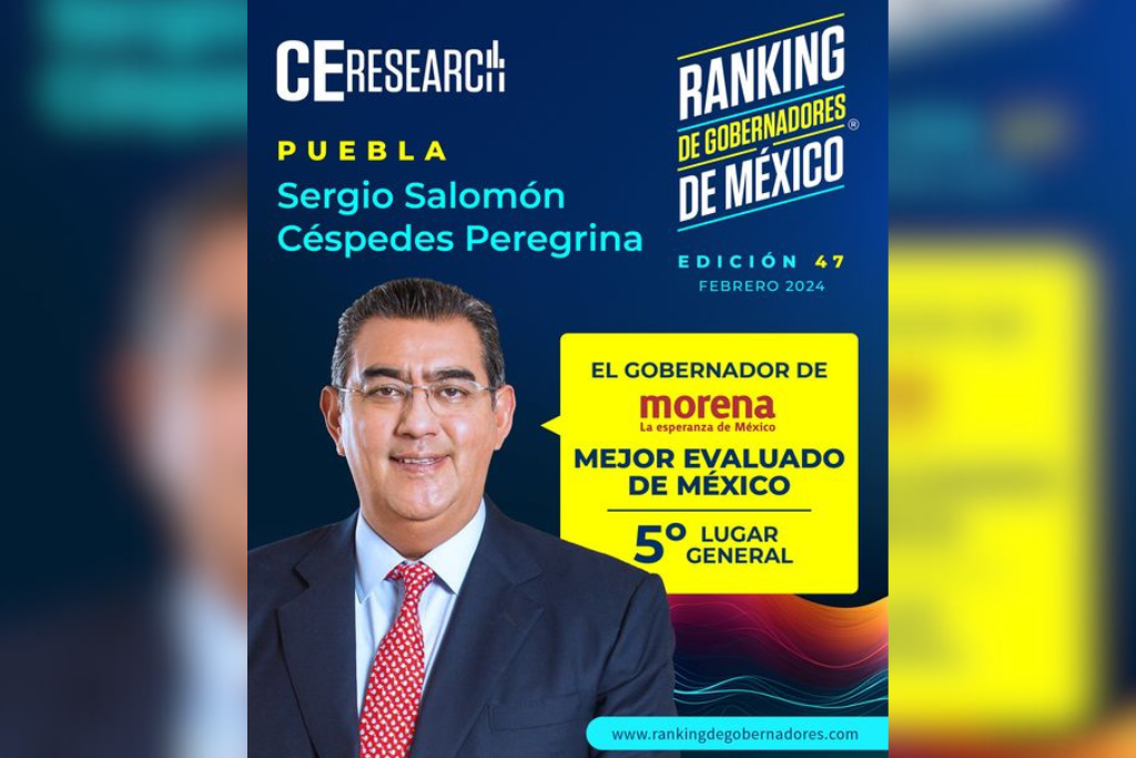 Sergio Salomón en el top 5 de los gobernadores de México