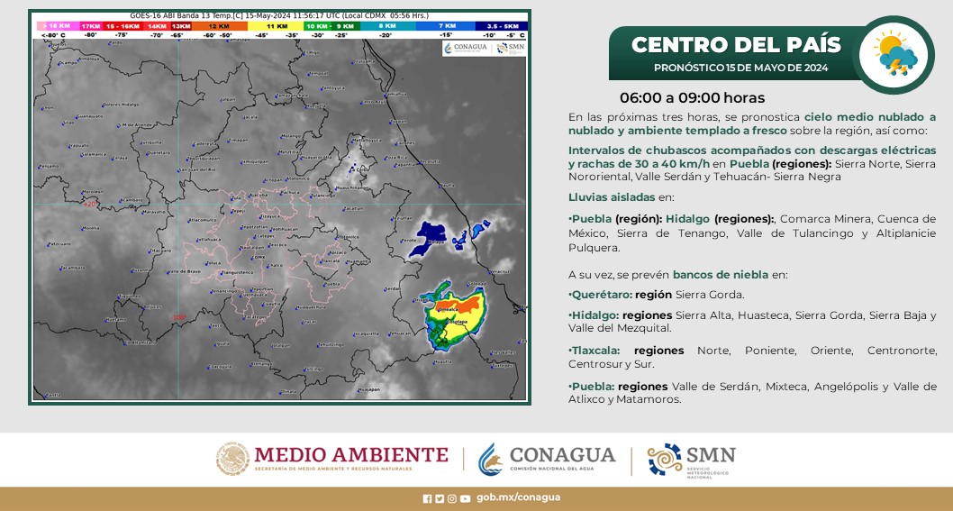 En el Día del Maestro se pronostican lluvias y chubascos en los siguientes 18 estados
