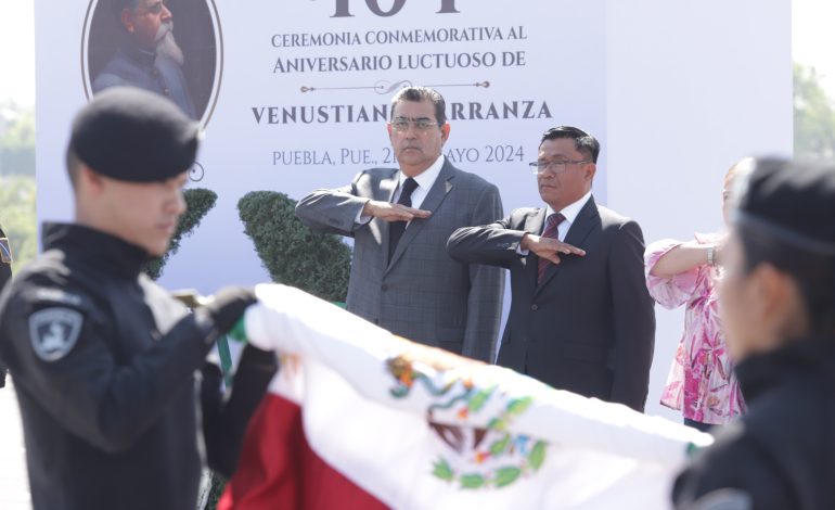 Encabeza titular del Ejecutivo aniversario luctuoso de Venustiano Carranza