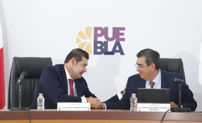 Salomón y Armenta inician la transición de gobierno, garantizan que seguirá la transformación