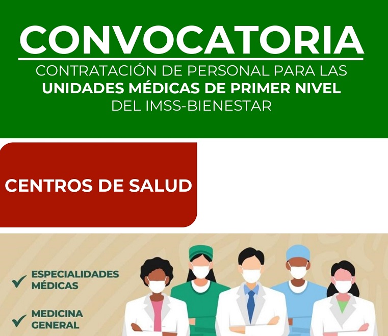 Abre IMSS-Bienestar convocatoria de contratación