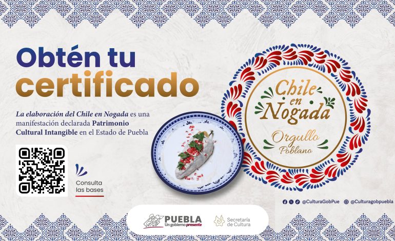 Emite gobierno de Puebla certificación “Chile en Nogada, Orgullo Poblano”