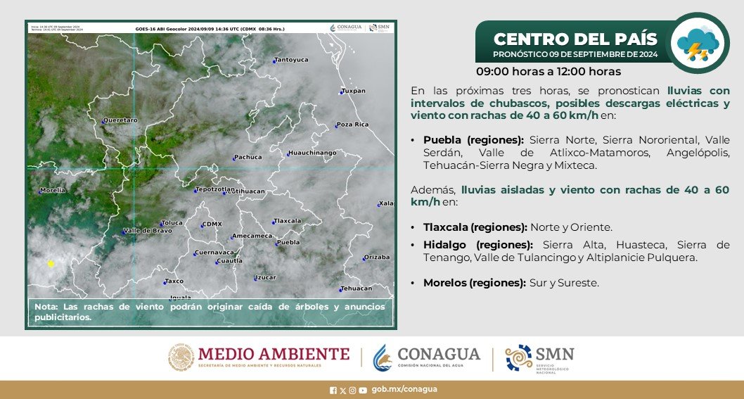 Se pronostican Lluvias torrenciales por la tormenta tropical Francine