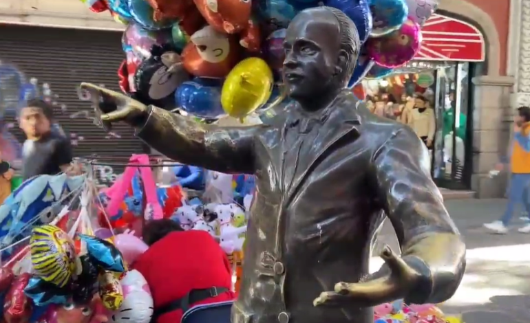 ¡Otra vez vandalizan esculturas del centro de Puebla!
