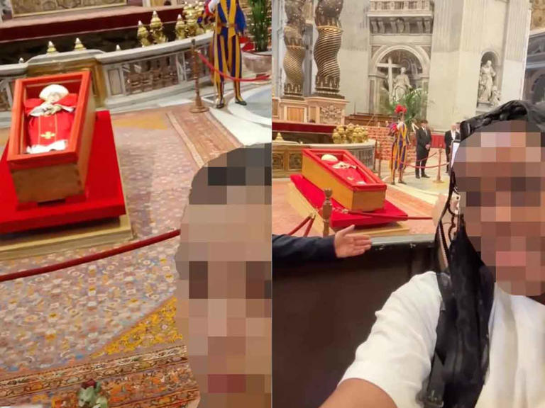 Indignación en el Vaticano; visitantes se toman selfies frente al féretro del Papa Francisco