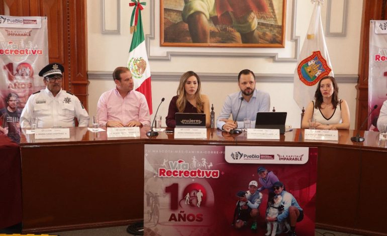 Festeja Puebla 10 años de la Vía Recreativa con actividades especiales este 25 de mayo