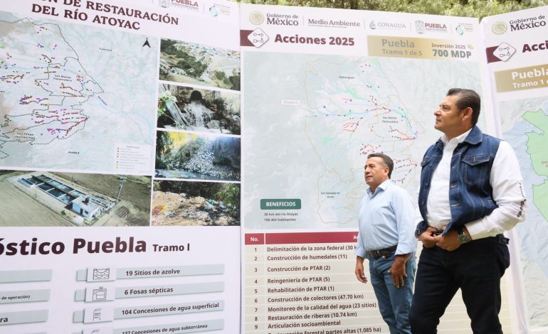 Puebla inicia rescate del Río Atoyac con inversión histórica de 135 mdp