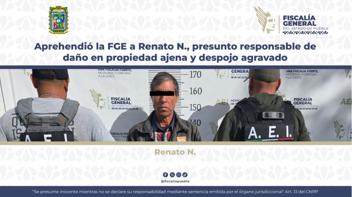 Detienen a Renato N. por despojo agravado y daños durante protesta en Xoxtla