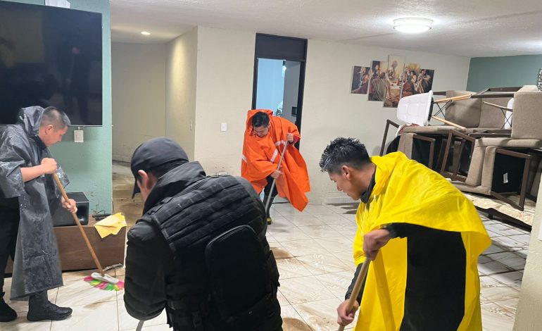 Refuerzan atención por lluvias en San Pedro Cholula