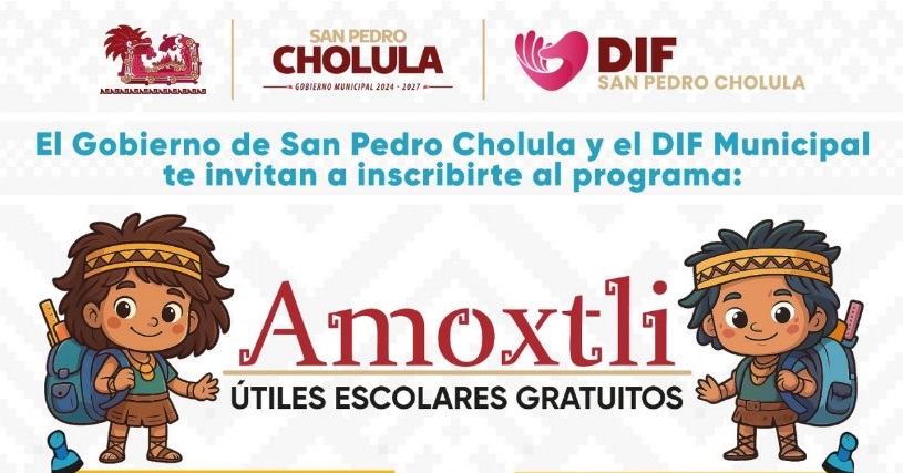San Pedro Cholula mantiene abierto registro para entrega gratuita de útiles escolares