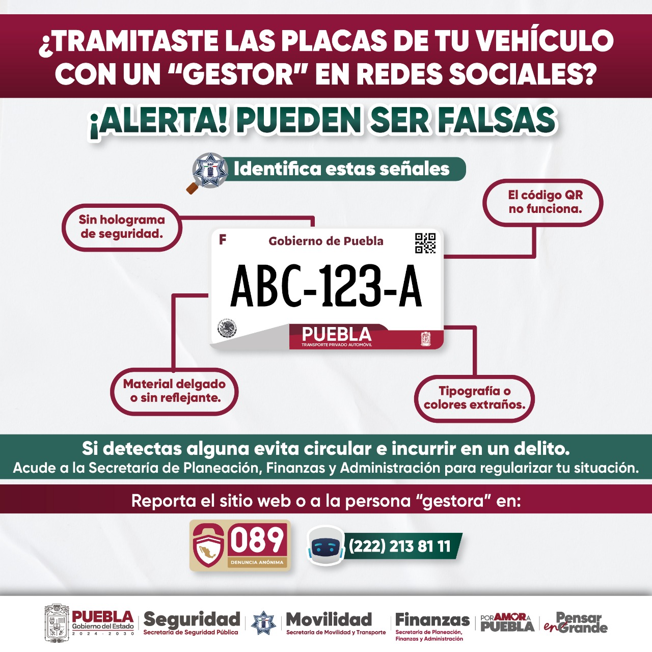 SSP advierte sobre fraudes por placas vehiculares tramitadas con “gestores” en redes sociales
