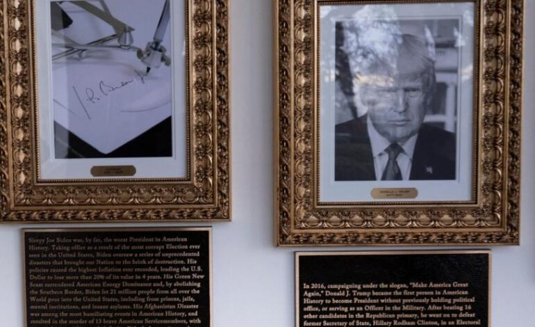 Instalan polémicas placas en la Casa Blanca contra Biden y Obama