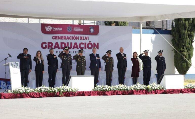 Nuevos policías se suman a la seguridad de Puebla tras graduarse de la Academia Municipal
