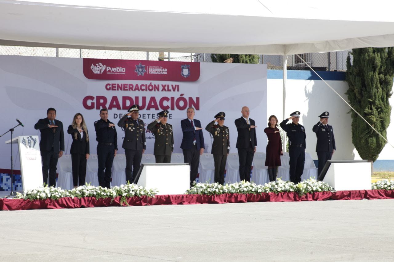Nuevos policías se suman a la seguridad de Puebla tras graduarse de la Academia Municipal