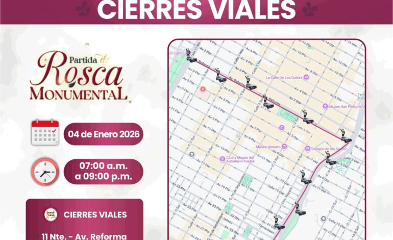 Habrá cortes a la circulación en el Centro Histórico por la Rosca de Reyes Monumental
