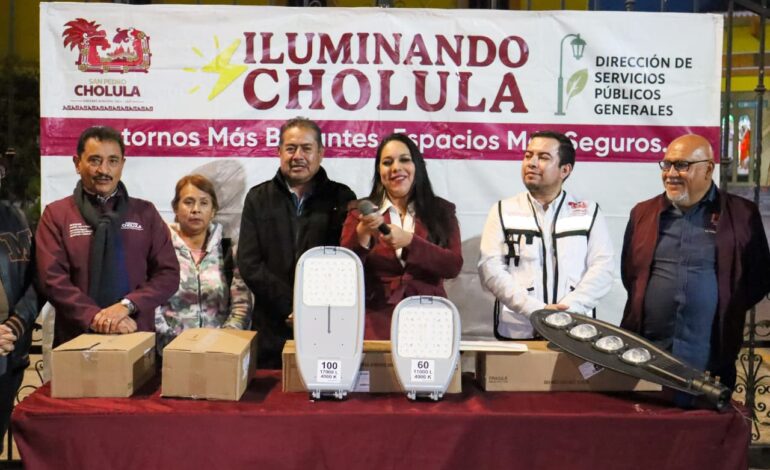 Iluminación LED transforma vialidades clave y refuerza la seguridad en San Pedro Cholula