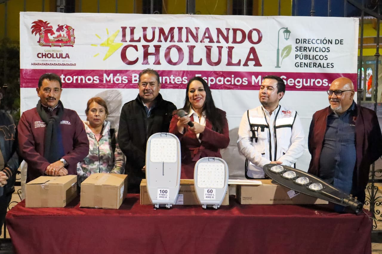 Iluminación LED transforma vialidades clave y refuerza la seguridad en San Pedro Cholula