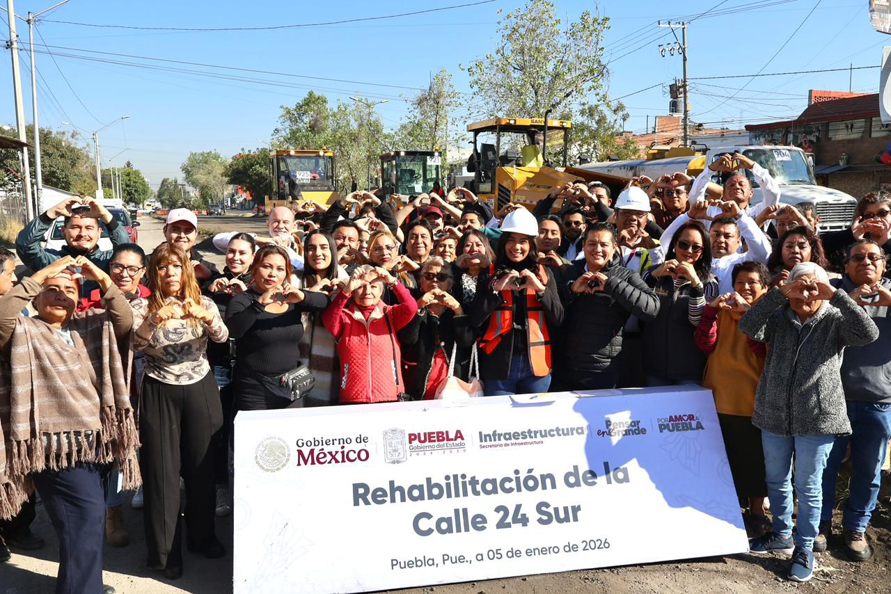 Arranca rehabilitación de vialidades en el sur de Puebla en beneficio de 185 mil habitantes
