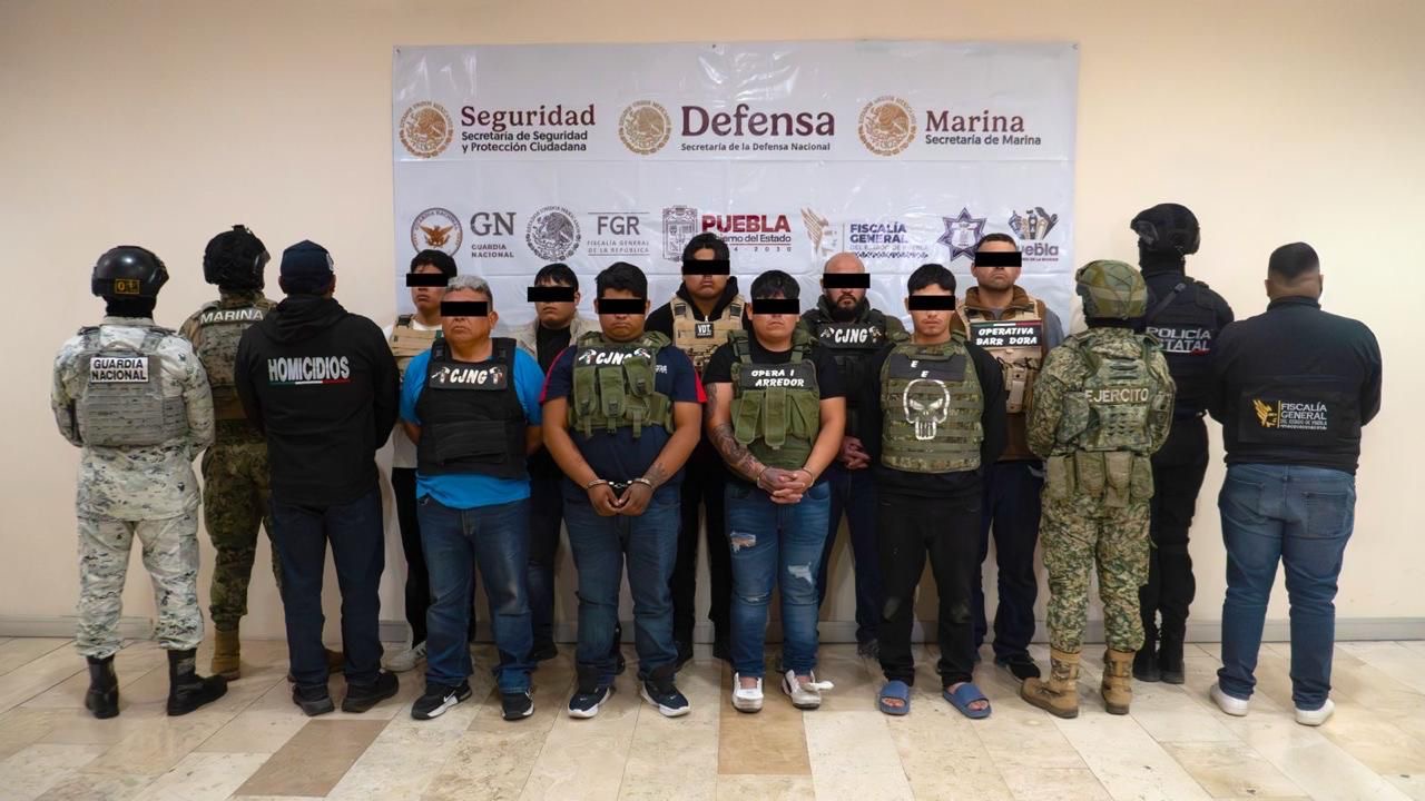Detienen a nueve presuntos integrantes de grupo delictivo en Tecamachalco