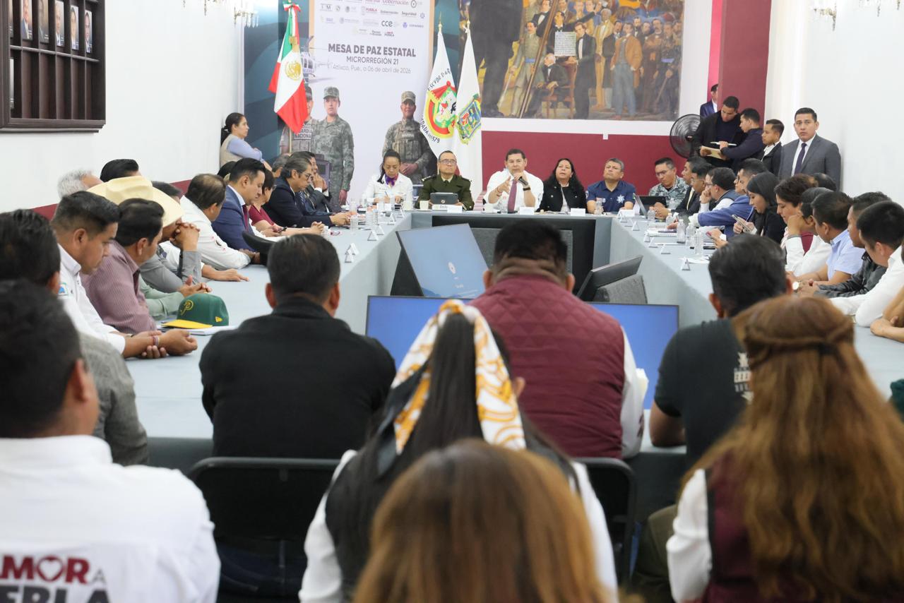 Armenta encabeza mesa de seguridad en Atlixco