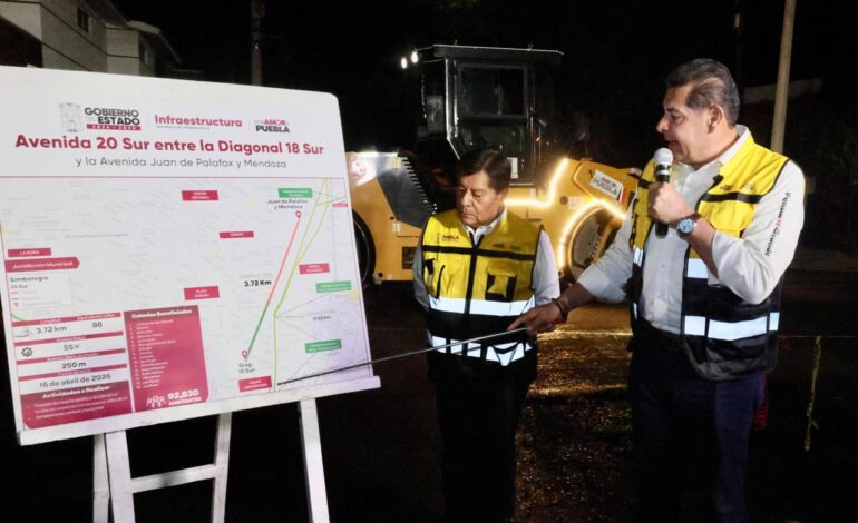Armenta acelera rehabilitación vial en Puebla capital