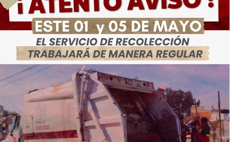 Cholula mantiene limpia en festivos; pausa reciclaje