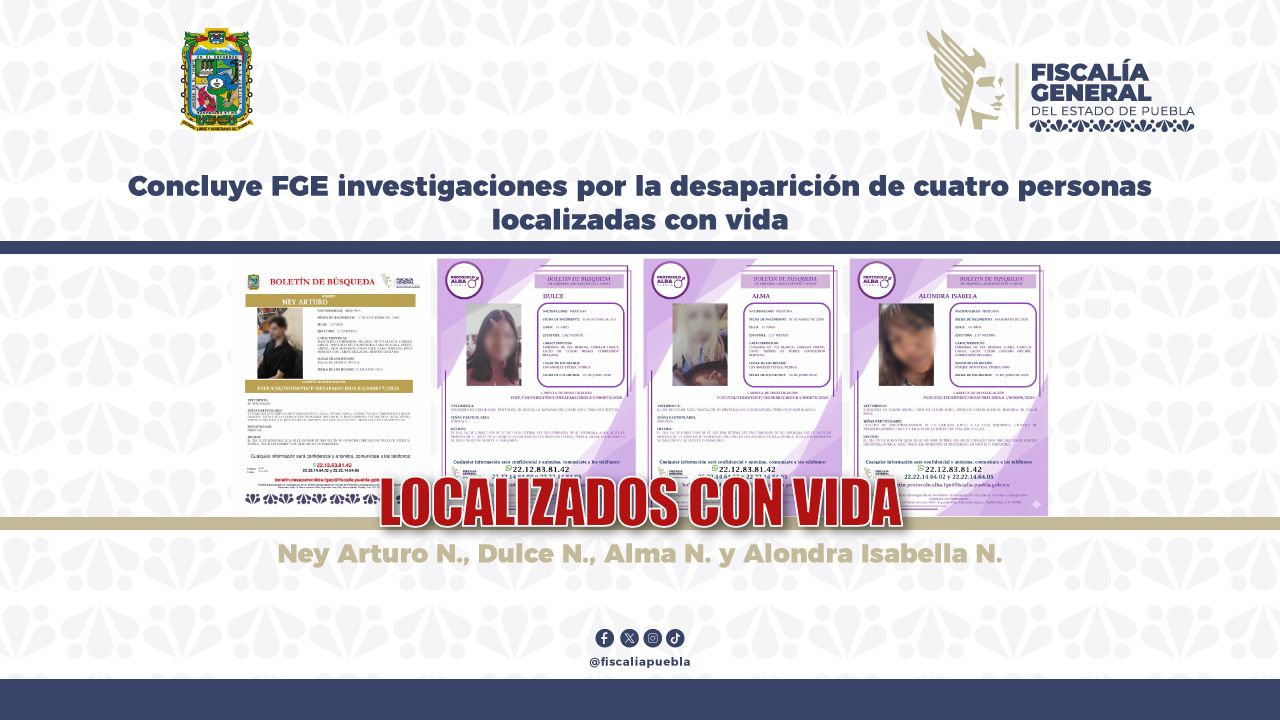 Localizan con vida a cuatro personas desaparecidas en Puebla