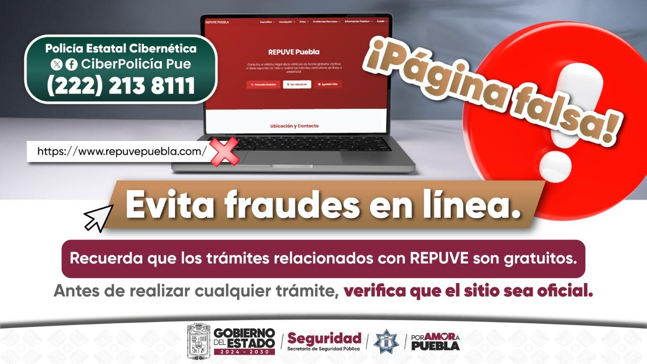 Advierten por página falsa que suplanta al REPUVE