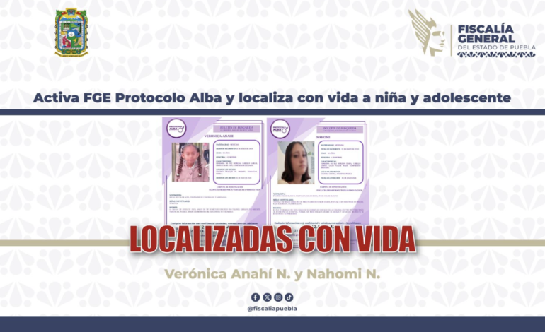 Localizan con vida a niña y adolescente tras activar Protocolo Alba