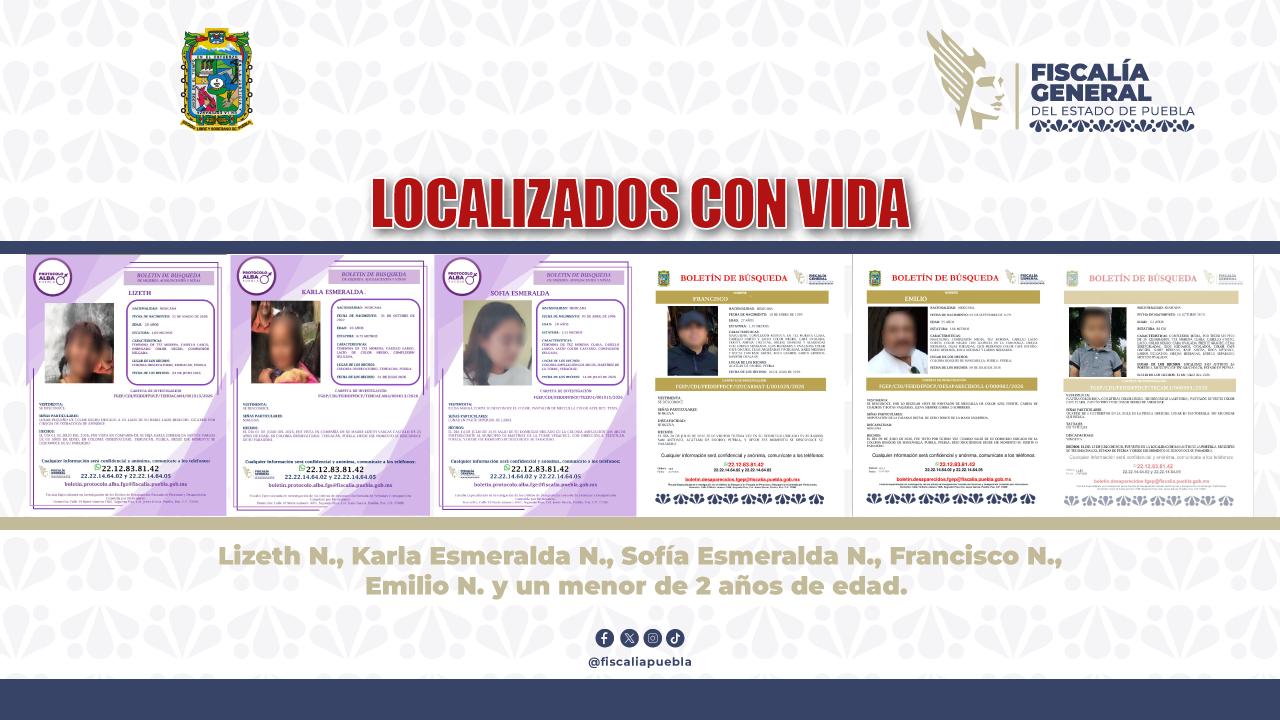 FGE localiza con vida a seis personas reportadas como desaparecidas