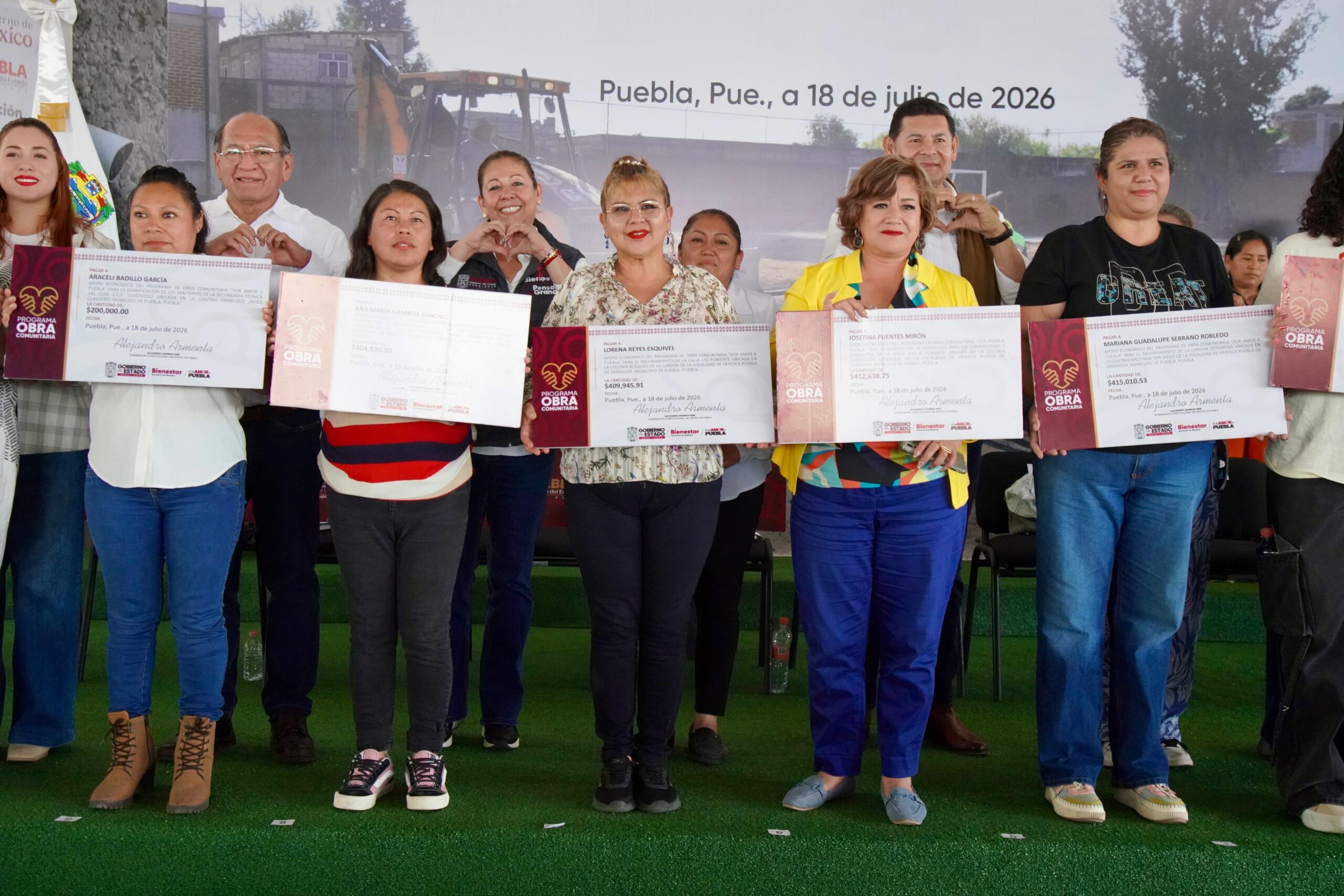 Armenta destina 118 millones de pesos a obras comunitarias en la capital poblana