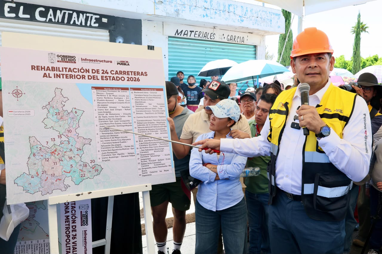Puebla acelera la rehabilitación de 76 vialidades con nuevo plan de pavimentación