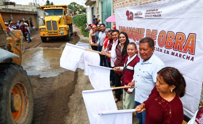 Tonantzin inicia pavimentaciones en dos juntas auxiliares de San Pedro Cholula