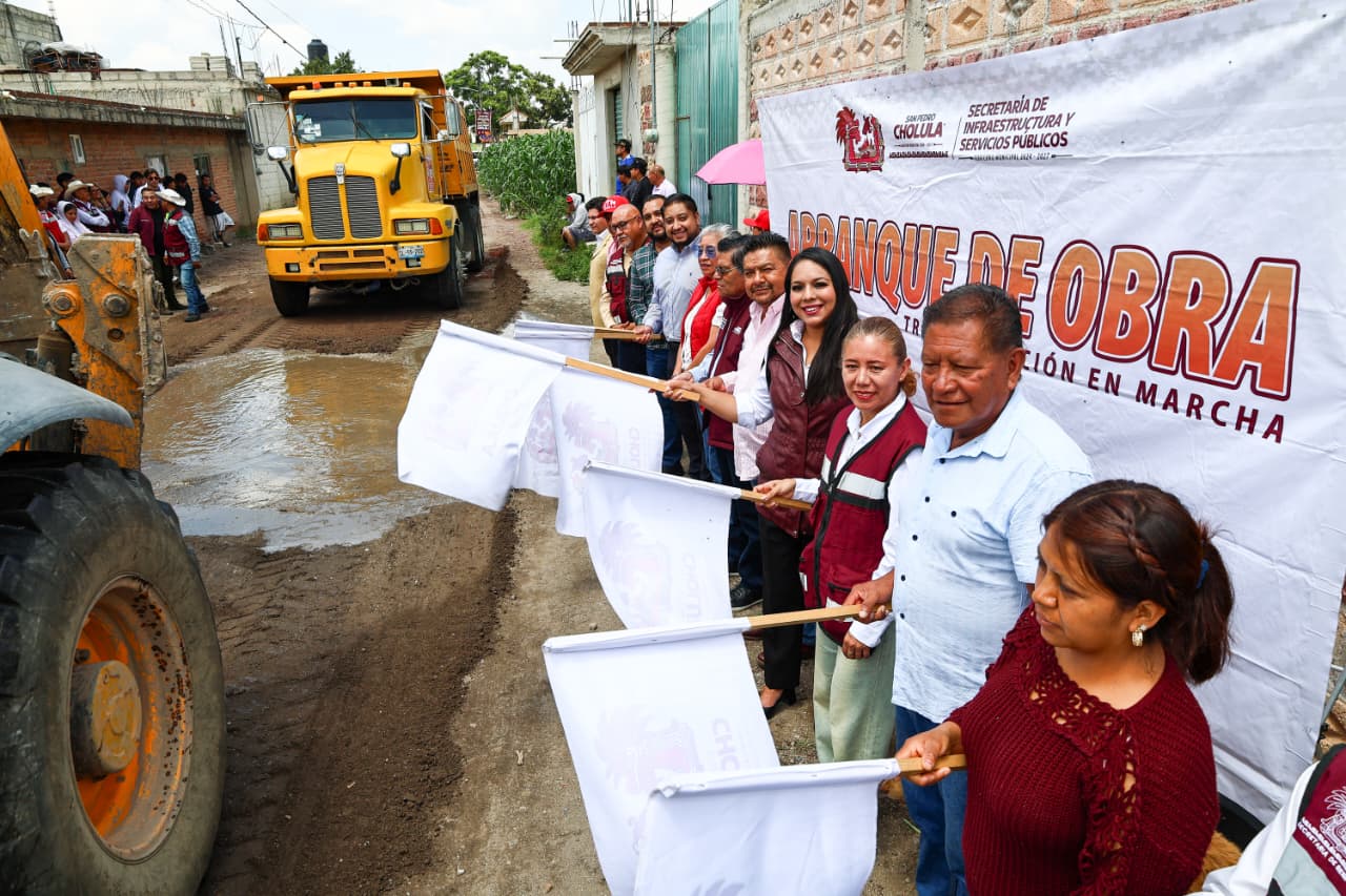 Tonantzin inicia pavimentaciones en dos juntas auxiliares de San Pedro Cholula
