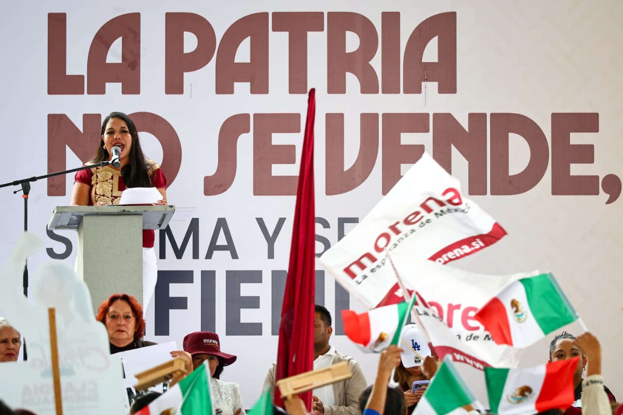 San Pedro Cholula marcha por la soberanía nacional