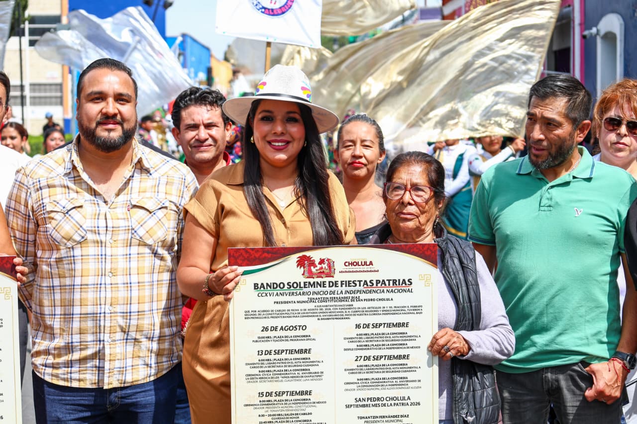 San Pedro Cholula alista Fiestas Patrias 2026 con actividades cívicas y tradicionales
