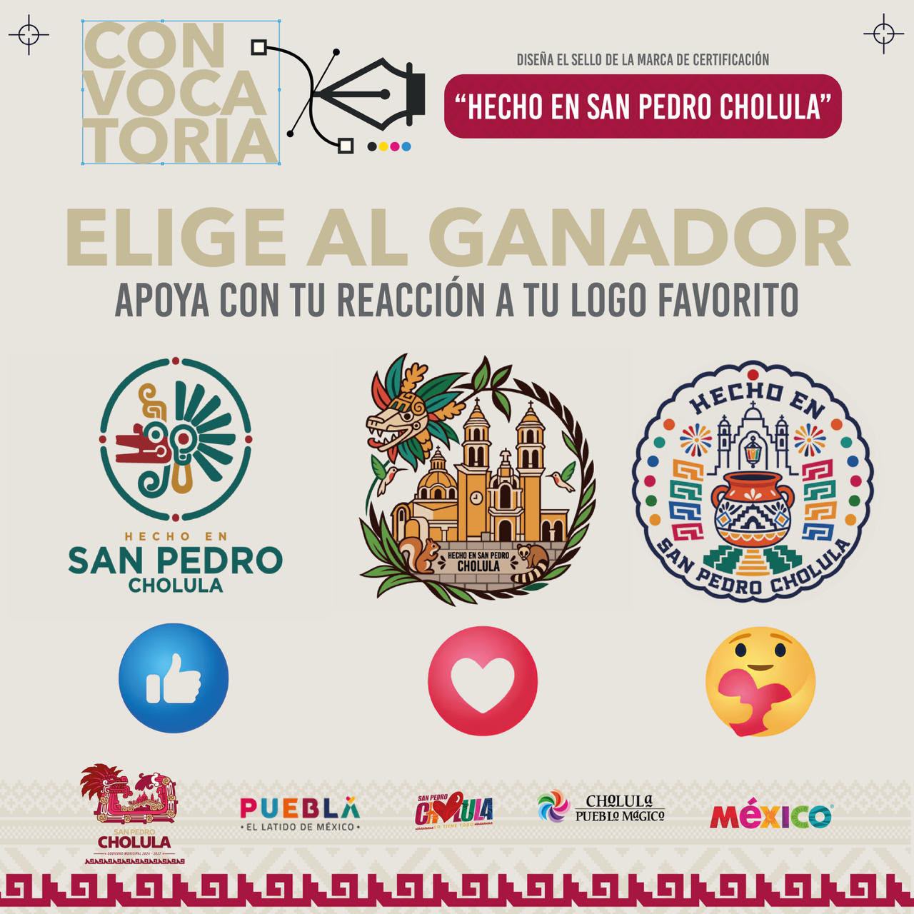 Tres diseños buscan convertirse en el sello de “Hecho en San Pedro Cholula”