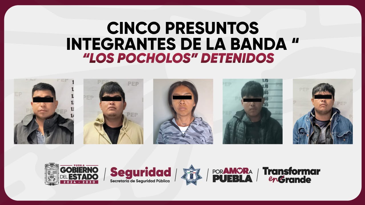 Detienen en Huixcolotla a quinta presunta integrante de “Los Pocholos”