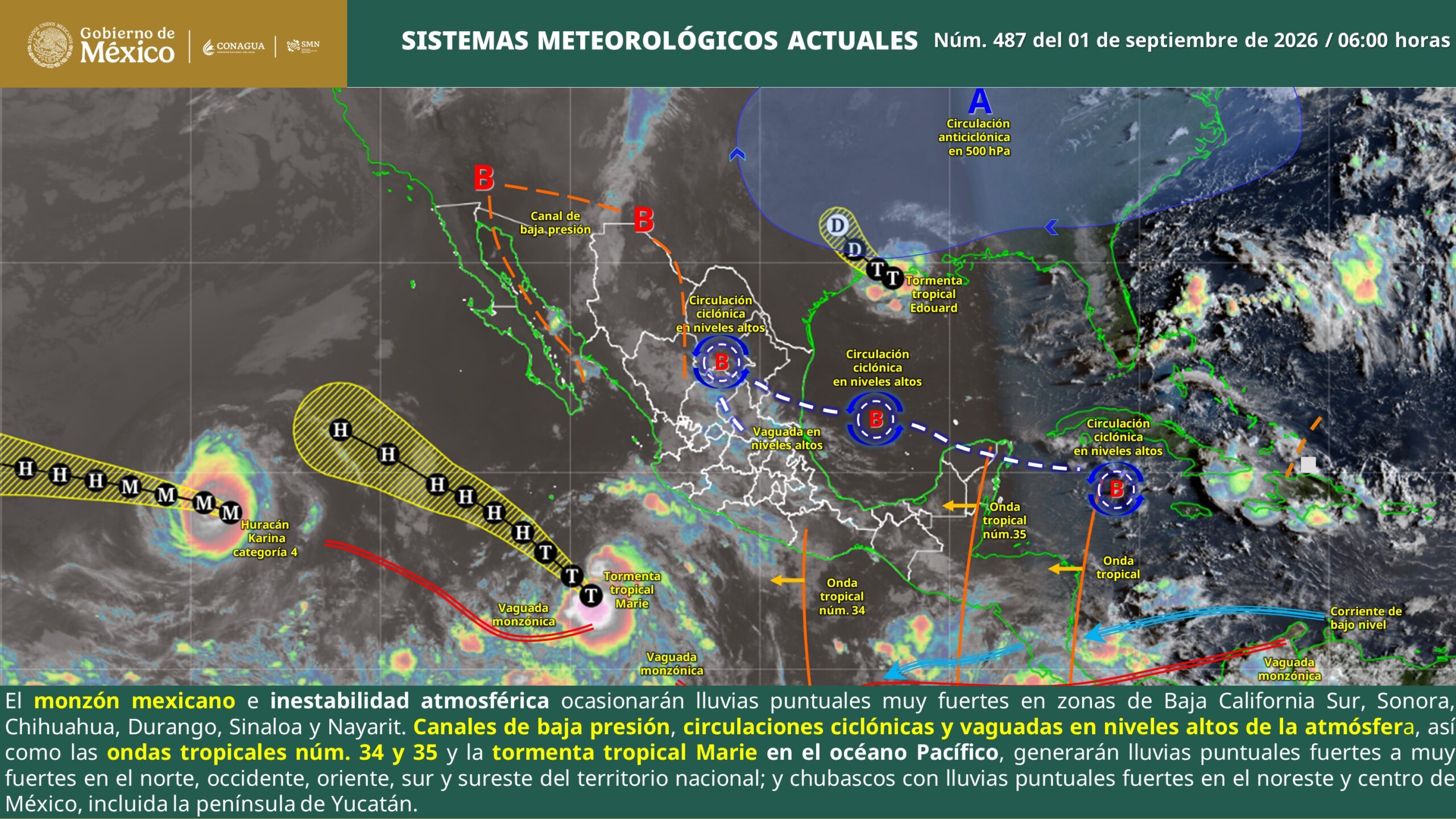 26 estados en alerta por DILUVIOS, tormentas eléctricas y granizo