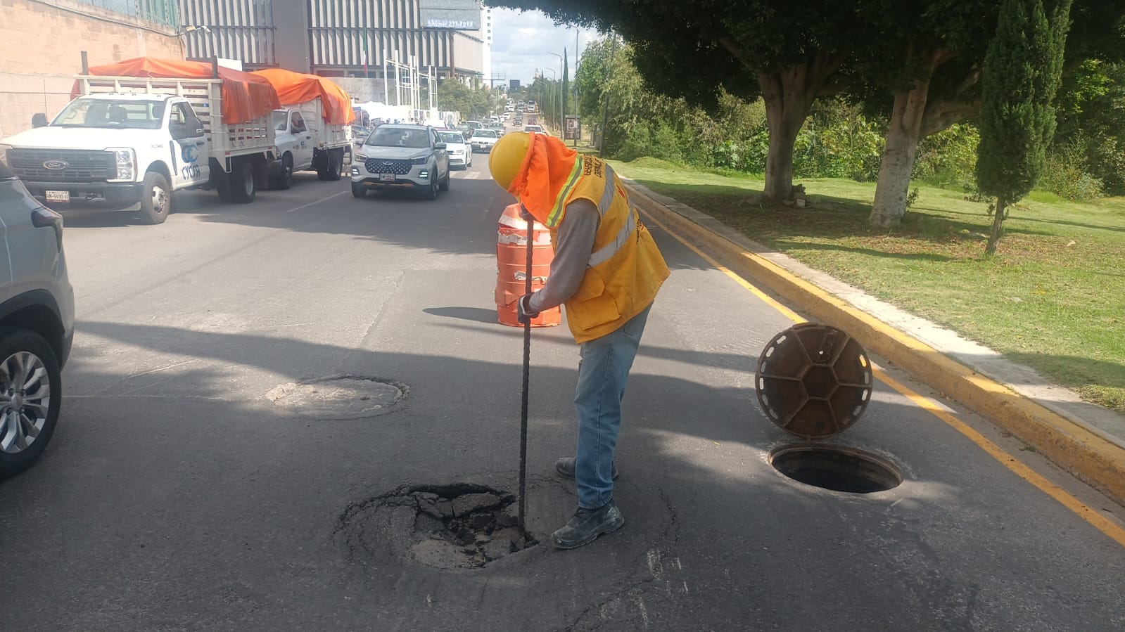 Agua de Puebla acordona hundimiento en Cúmulo de Virgo y realizará videoinspección este martes